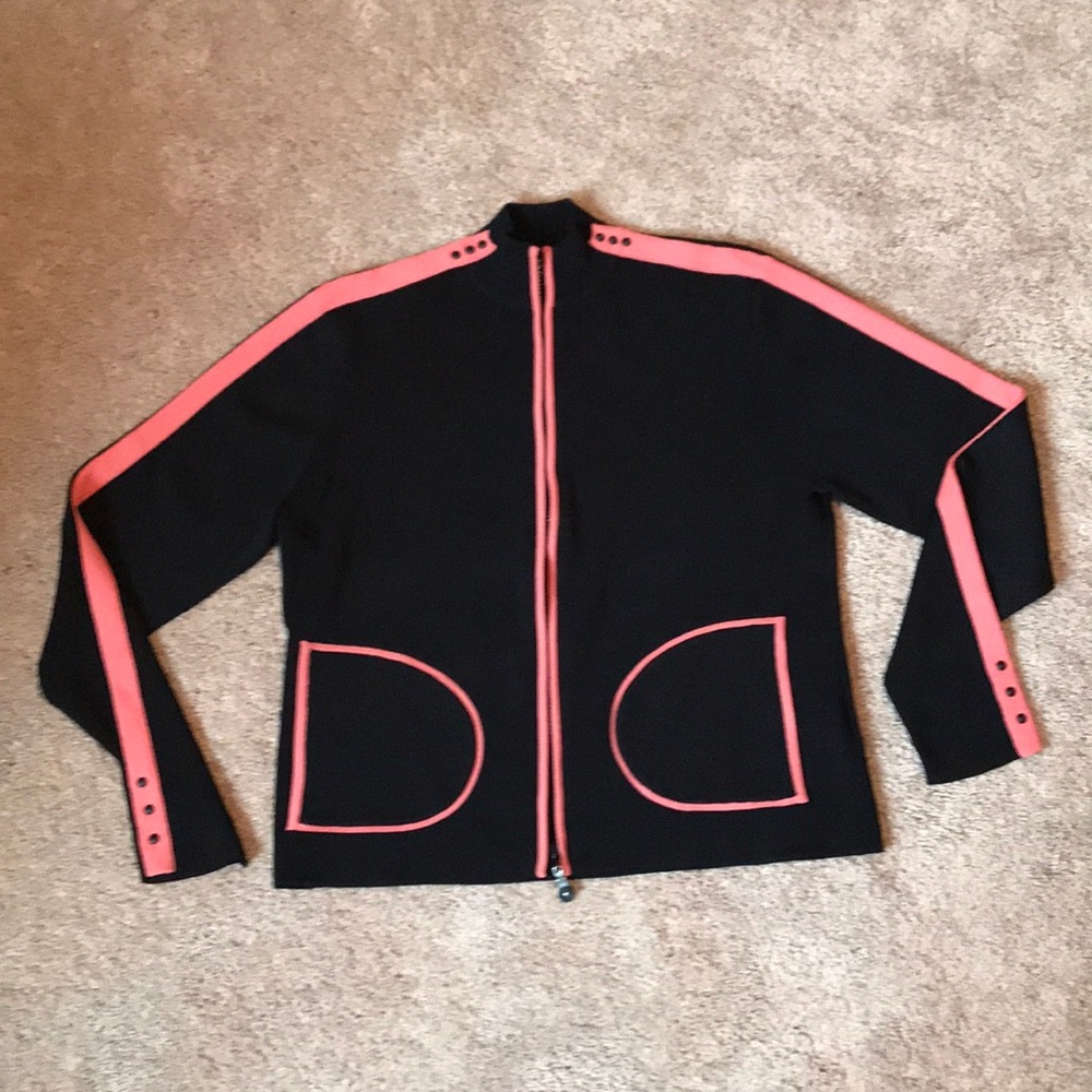 Jamie Sadock jersey jacket black and coral